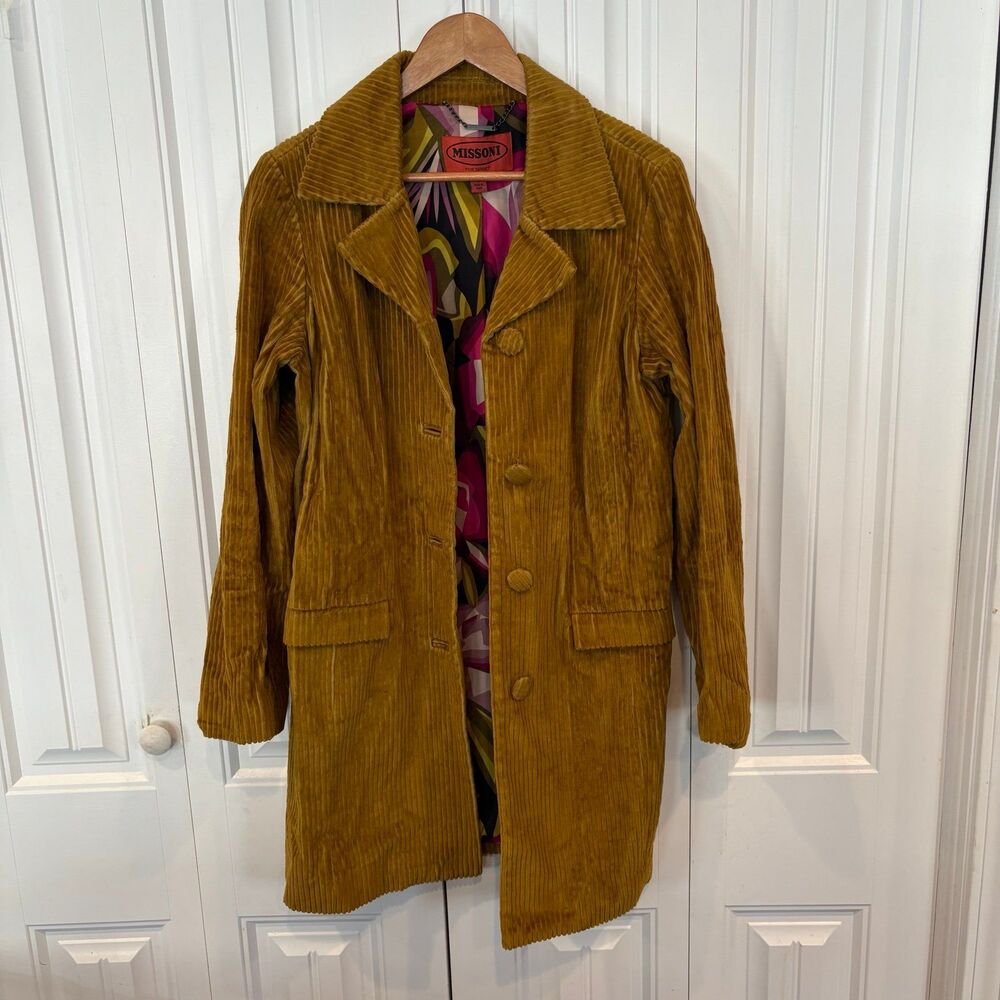Missoni Chartreuse Corduroy Jacket Size Small - Picture 2 of 10